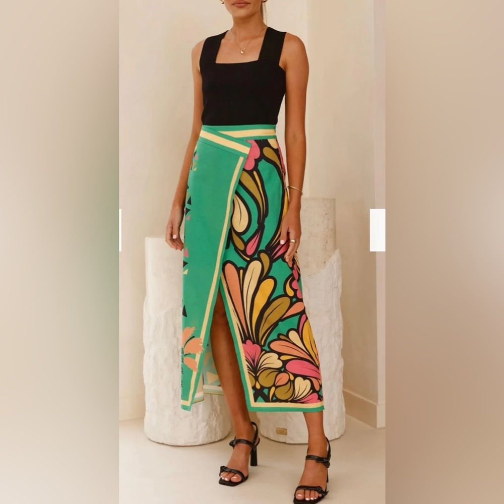 #45 Tika Floral Wrap Skirt- LAST ONE - Picture 1 of 6